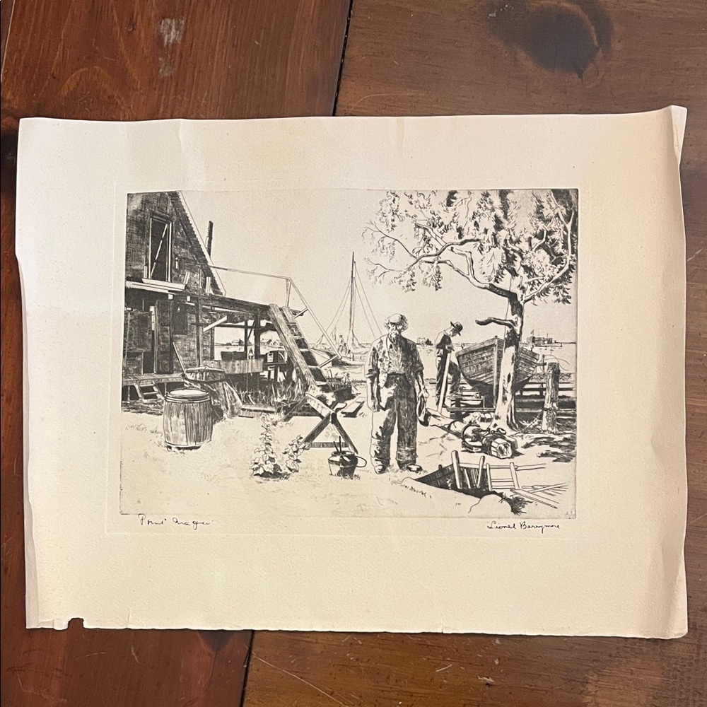 Etching Point Mugu by Lionel Barrymore